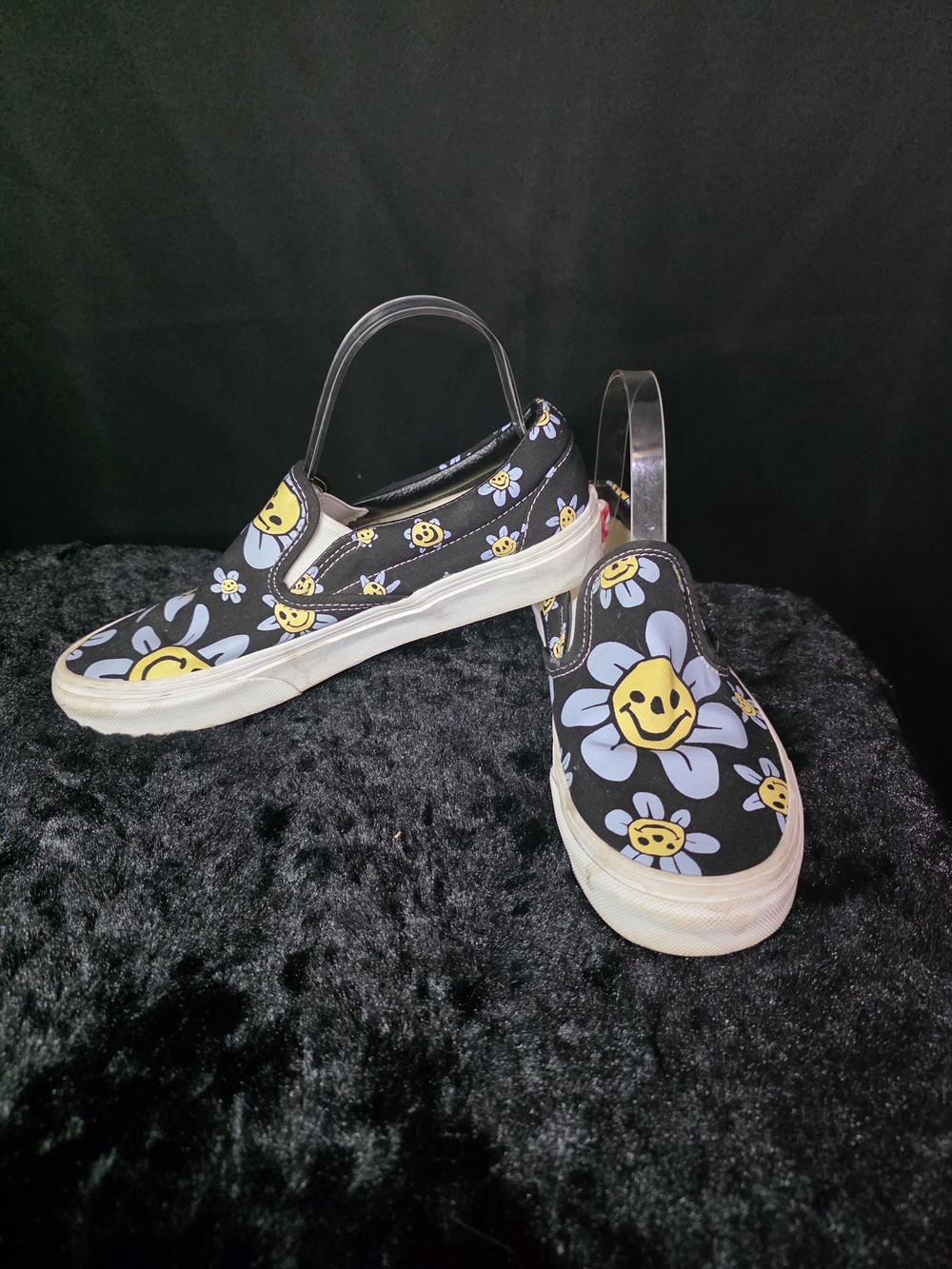 Womans Vans Floral Smiley Face Size 8 Shoes